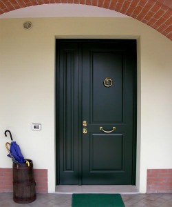 Portone blindato doppia porta verde
